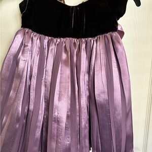 Cello Girls Lavender Satin & Black Velvet Formal Dress